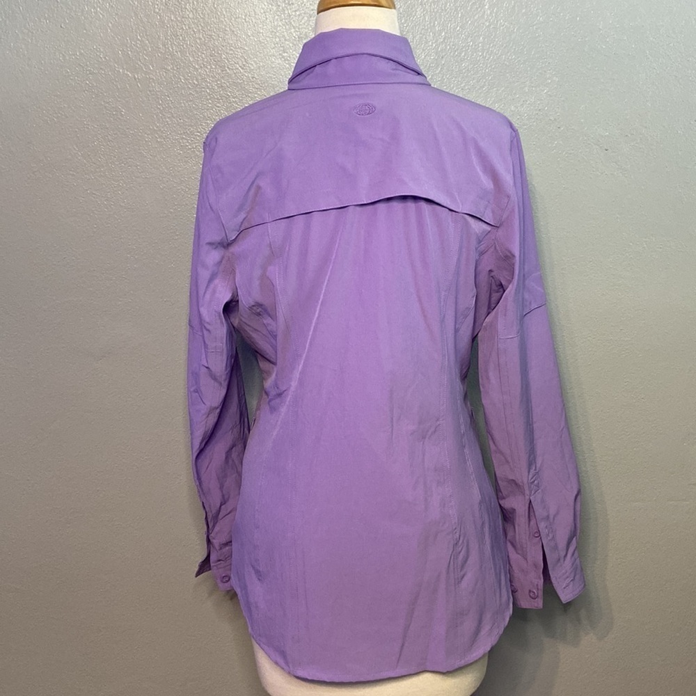 Reel Legends Adventure Long Sleeve Button Front Shirt Purple S - Picture 3 of 6